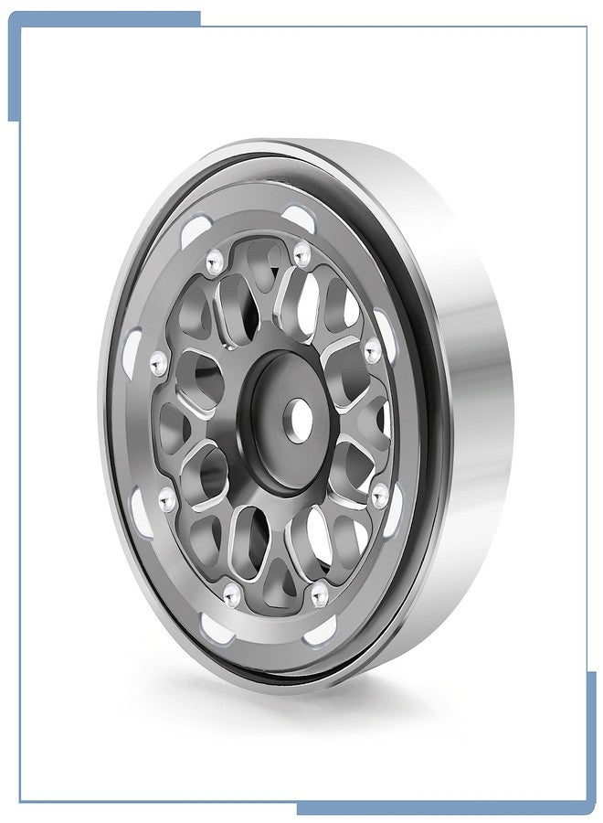 عجلات زوليكار المصنوعة من سبائك الألومنيوم، 4 قطع، مقاس 1.0، عجلات Beadlock مقاس 1.0 لسيارات التحكم عن بعد بمقياس 1/18 TRX4M و1/24 Axial SCX24، ترقيات العجلات، تيتانيوم - Image 3